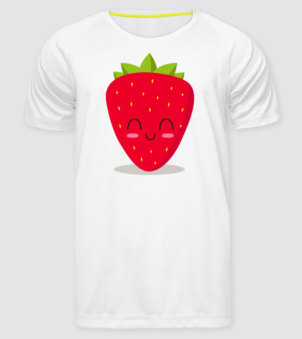 Căpșuni model alb pe tricou