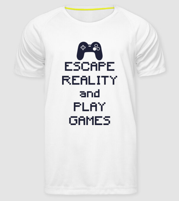 Escape reality model alb pe tricou