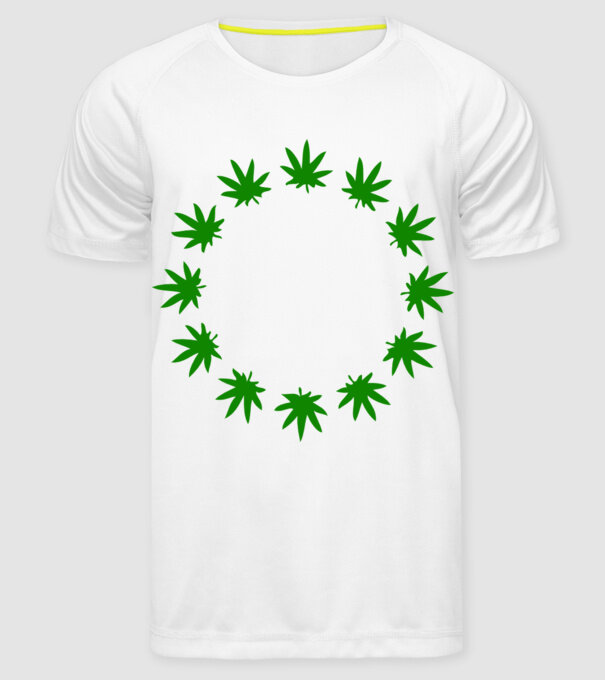 Euro marihuana model alb pe tricou