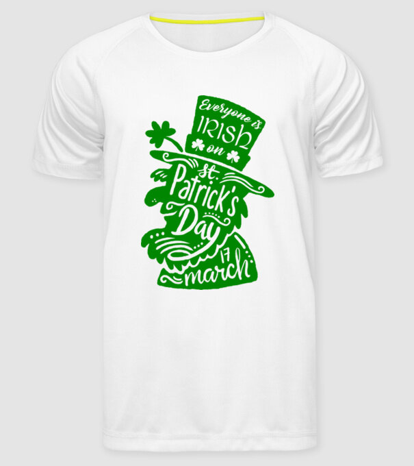 Everyone is irish leprechaun model alb pe tricou