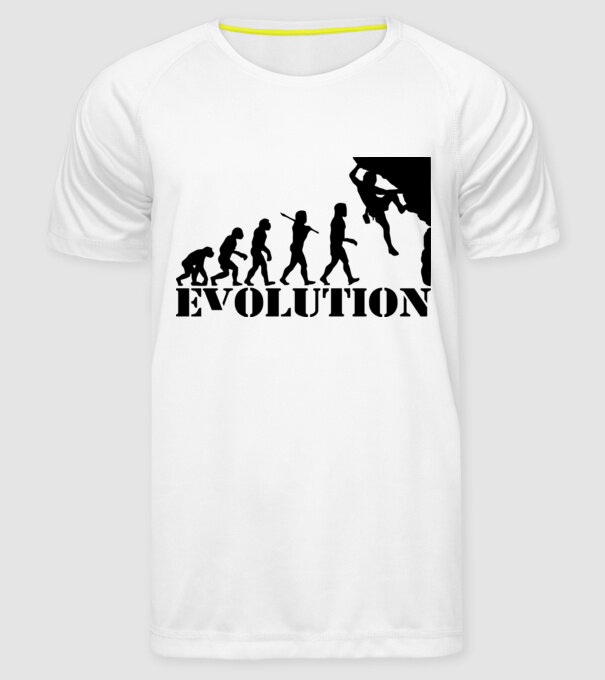 Evolution model alb pe tricou