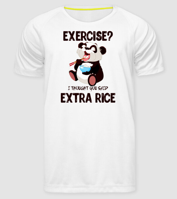Exercise panda model alb pe tricou
