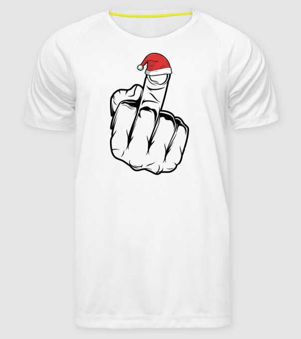 f u christmas model alb pe tricou