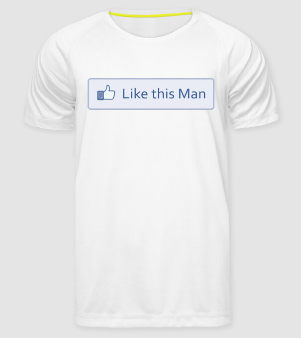 Like this man model alb pe tricou
