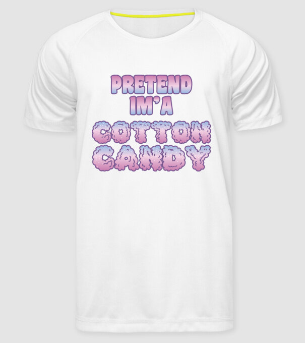 Vată de zahăr carnaval model alb pe tricou