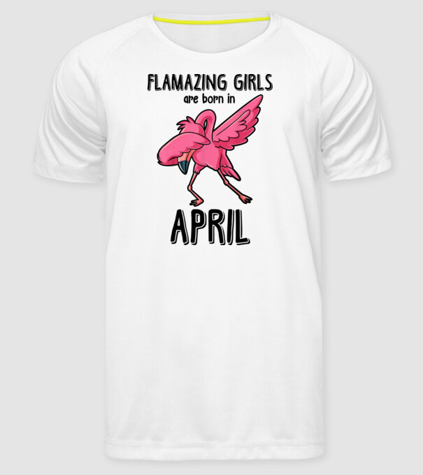 Flamazing girls are born in april black model alb pe tricou