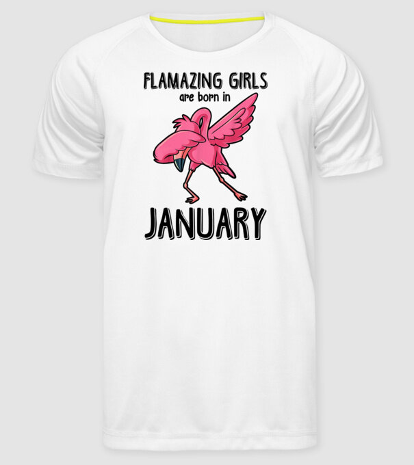 Flamazing girls are born in january black model alb pe tricou