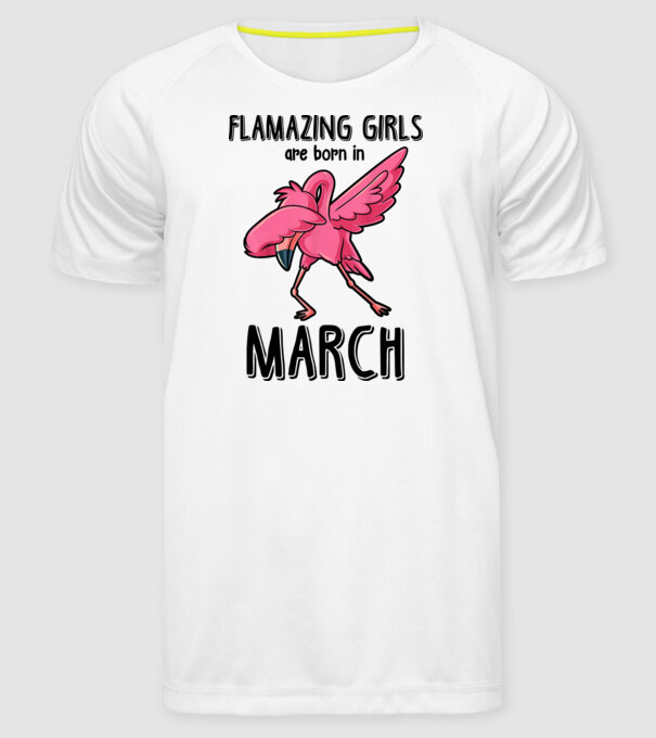 Flamazing girls are born in march black model alb pe tricou