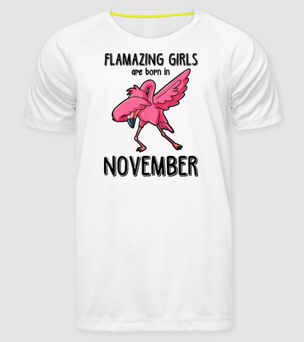 Flamazing girls are born in november black model alb pe tricou