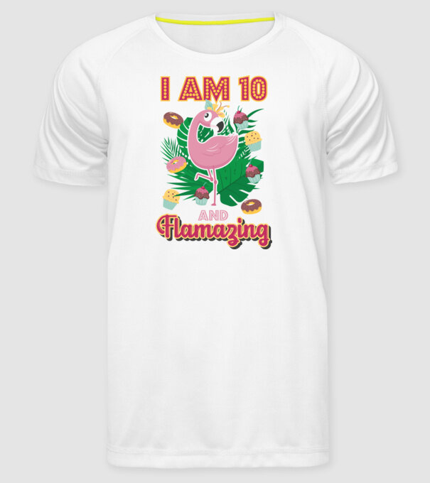 FLAMAZING Birthday 10 Years old model alb pe tricou