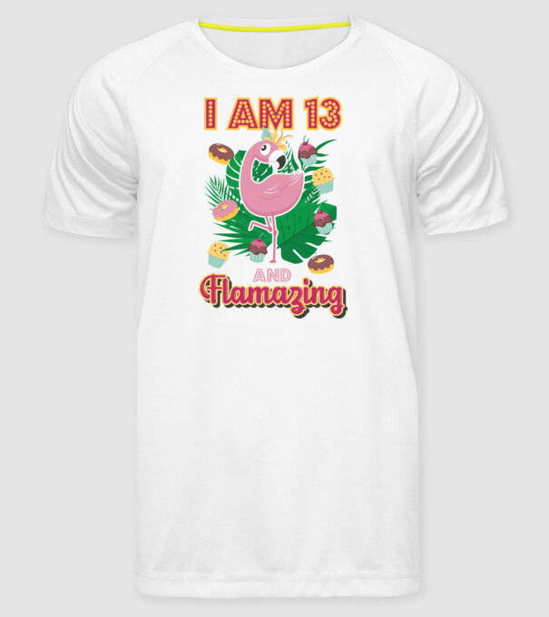 FLAMAZING Birthday 13 Years old model alb pe tricou