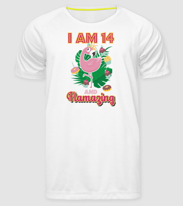 FLAMAZING Birthday 14 Years old model alb pe tricou