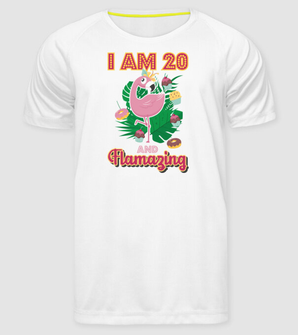 FLAMAZING Birthday 20 Years old model alb pe tricou