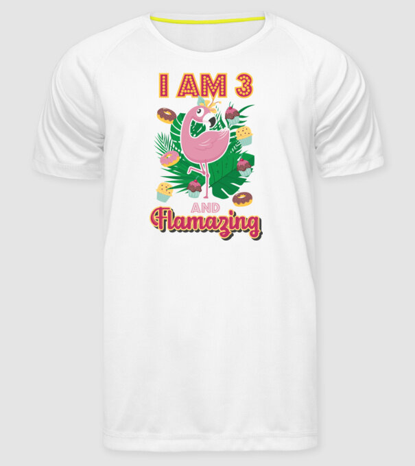 FLAMAZING Birthday 3 Years old model alb pe tricou