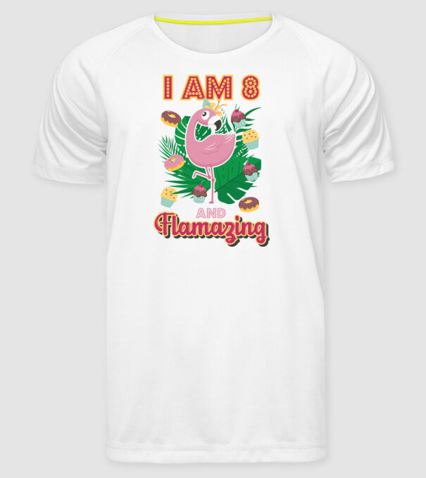 FLAMAZING Birthday 8 Years old model alb pe tricou