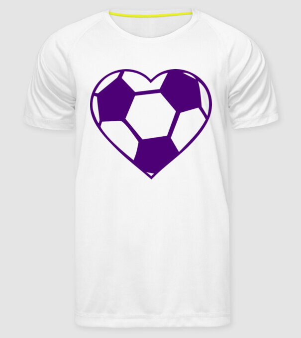 inimă fotbal model alb pe tricou