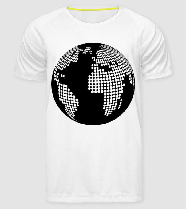 Glob pământesc model alb pe tricou