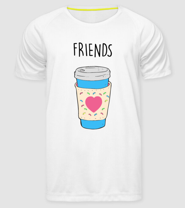 Friends model alb pe tricou