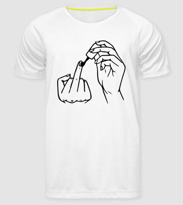 Nail polish Fuck U model alb pe tricou