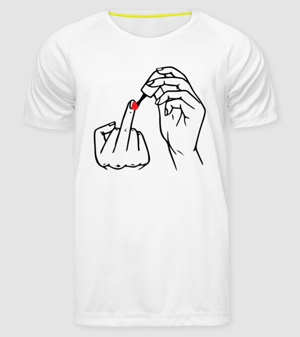 Nail polish Fuck U model alb pe tricou