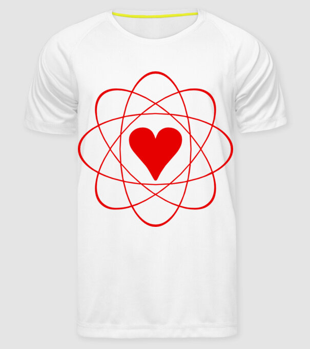 Inimă fuziune model alb pe tricou