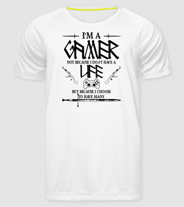 Gamer Life model alb pe tricou