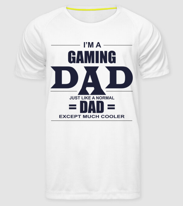 Gaming dad model alb pe tricou
