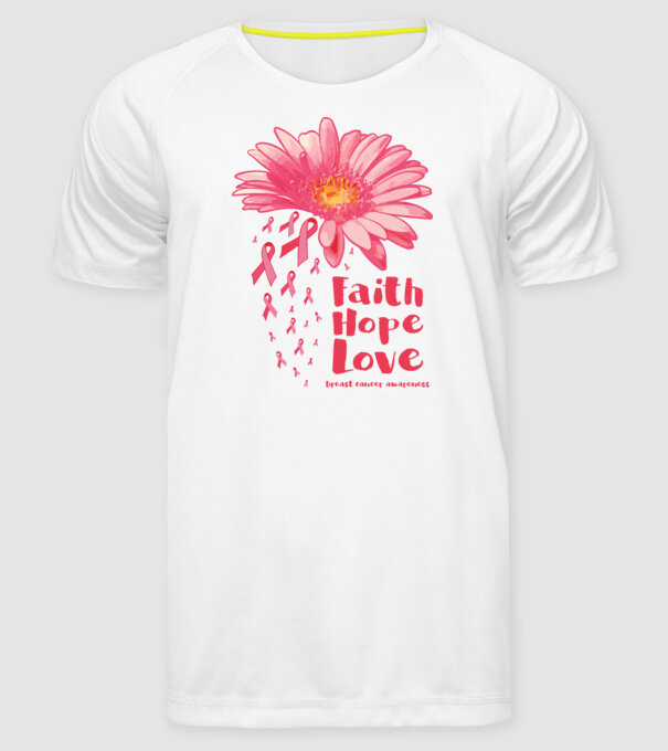 Gerbera faith hope love model alb pe tricou