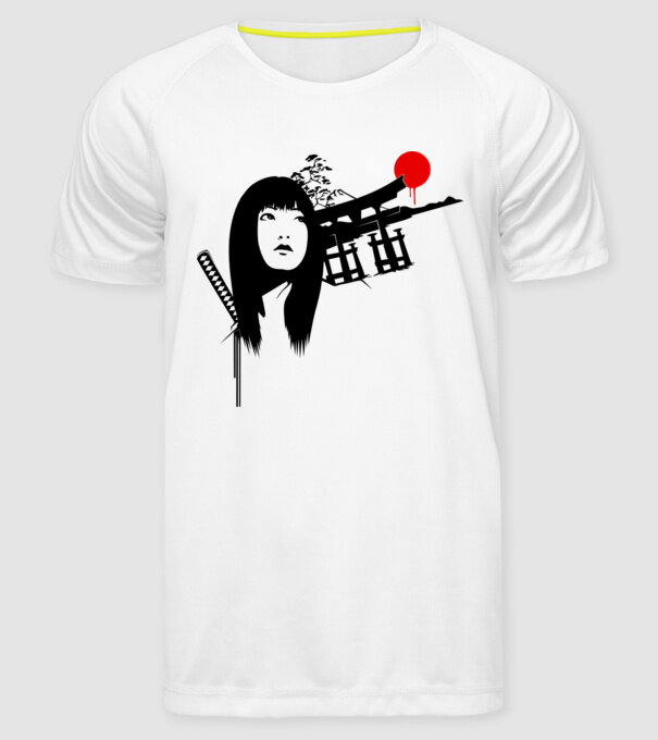 Gheișă model alb pe tricou