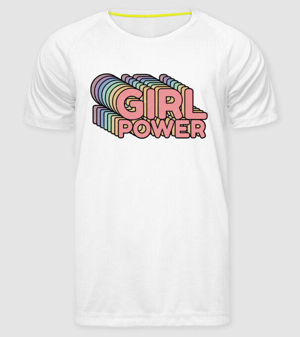 Girl power model alb pe tricou