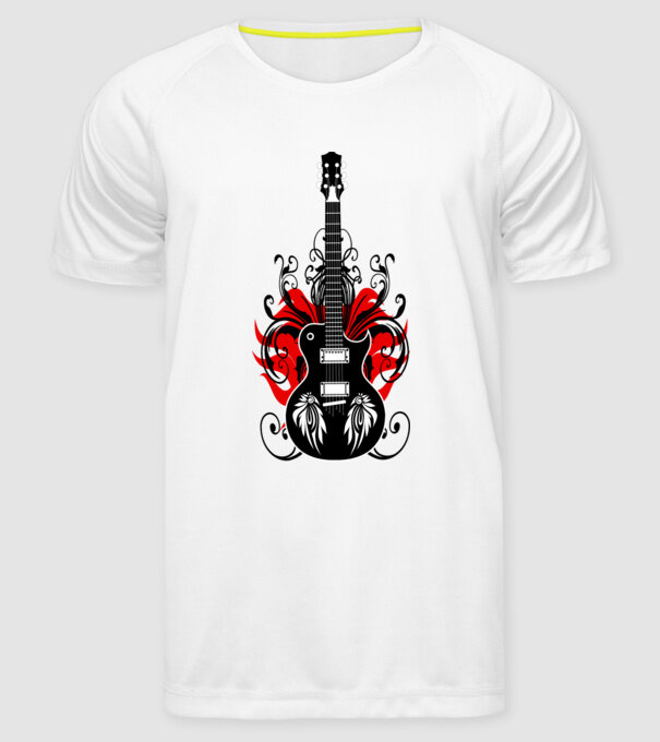 Chitară model alb pe tricou