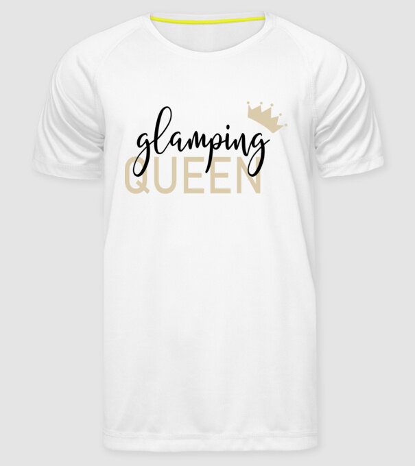 Glamping queen model alb pe tricou