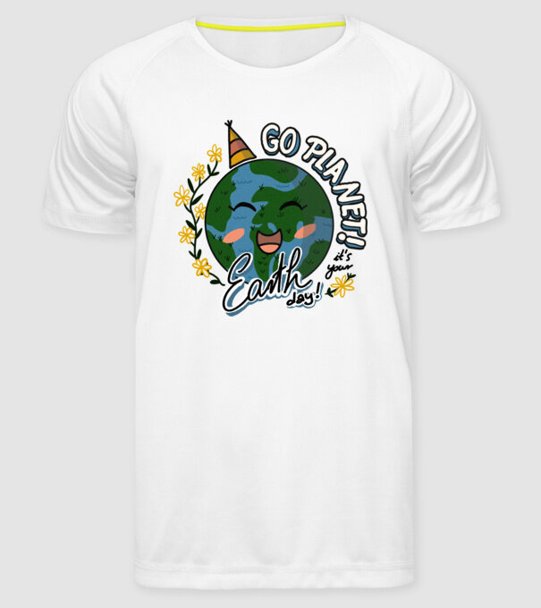 Go planet model alb pe tricou