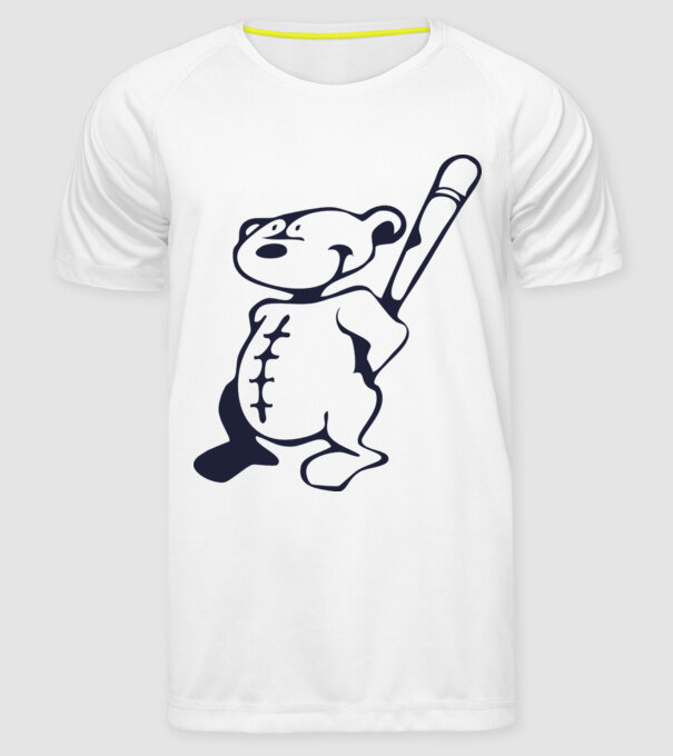 Ursuleț agresiv model alb pe tricou