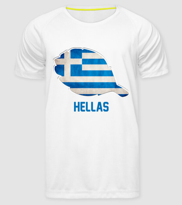 Steag grecesc model alb pe tricou