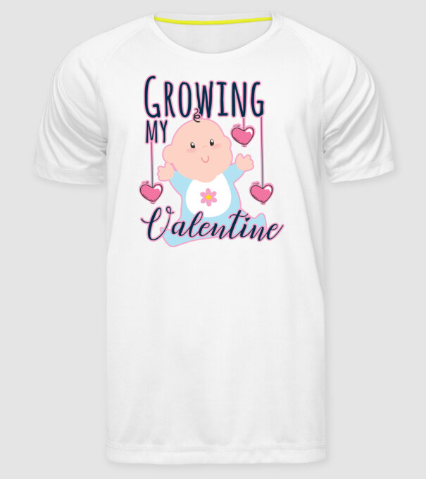 Growing my Valentine model alb pe tricou