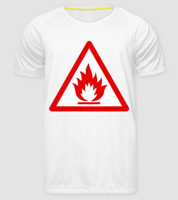 Inflamabil model alb pe tricou