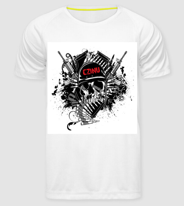 luptă model alb pe tricou