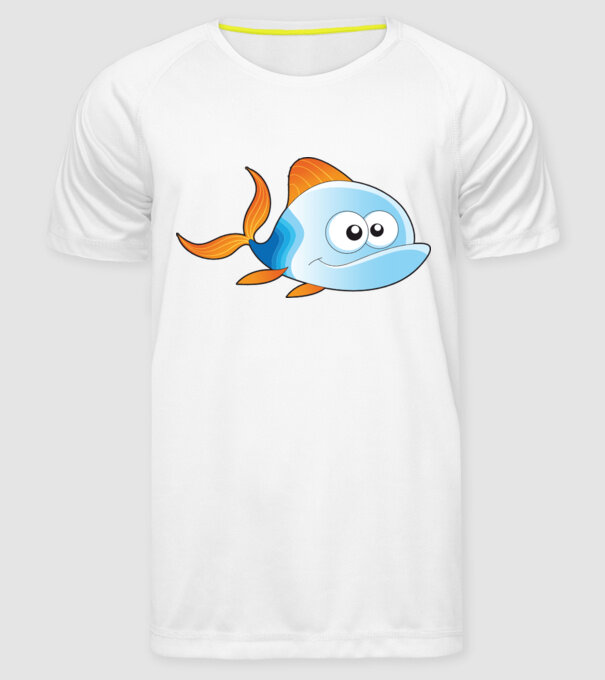Fish model alb pe tricou