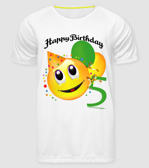 happy birthday 5th model alb pe tricou
