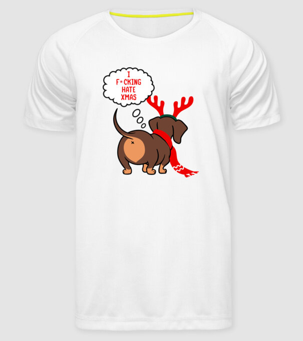 Hate Xmas model alb pe tricou