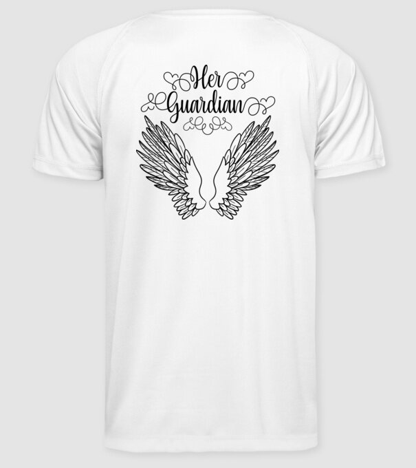 Her Guardian model alb pe tricou