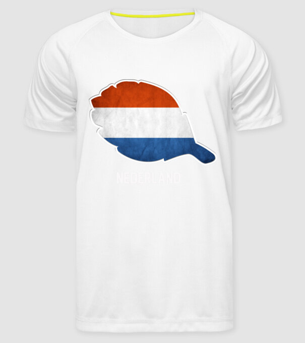 Steag olandez model alb pe tricou