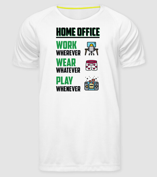 Home office model alb pe tricou