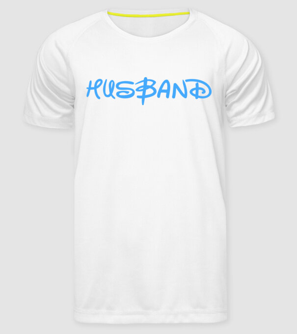 Husband model alb pe tricou