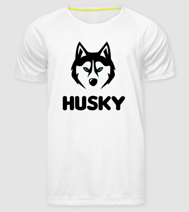 Husky băiat model alb pe tricou