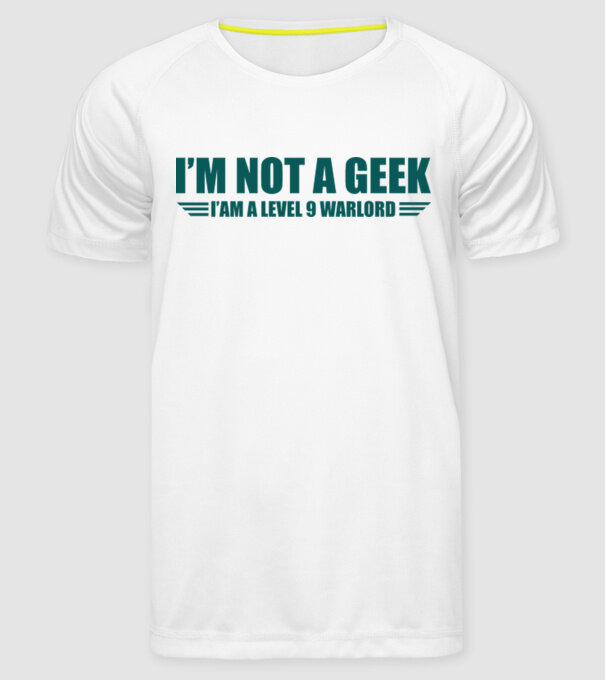 'I''m not a geek' model alb pe tricou