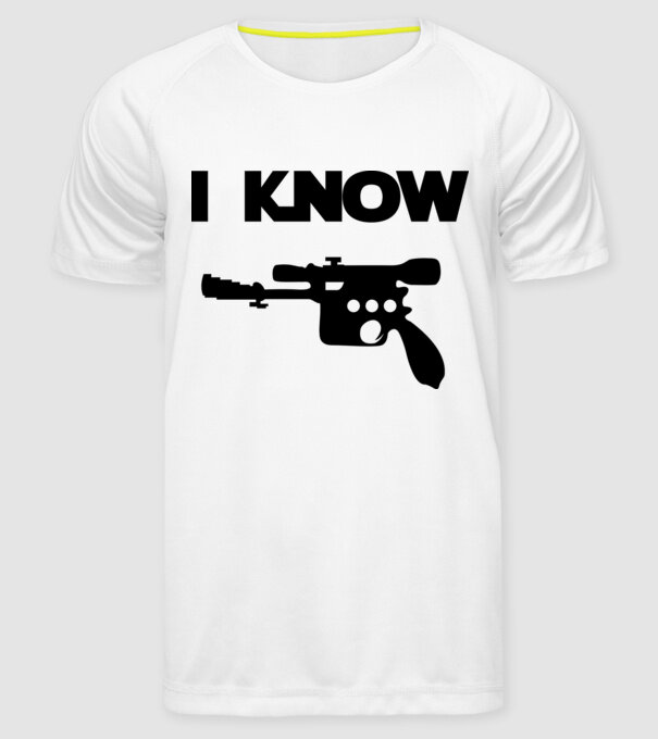 I know model alb pe tricou