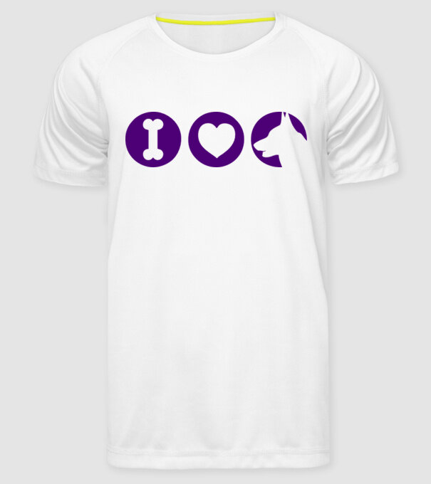 I Love model alb pe tricou