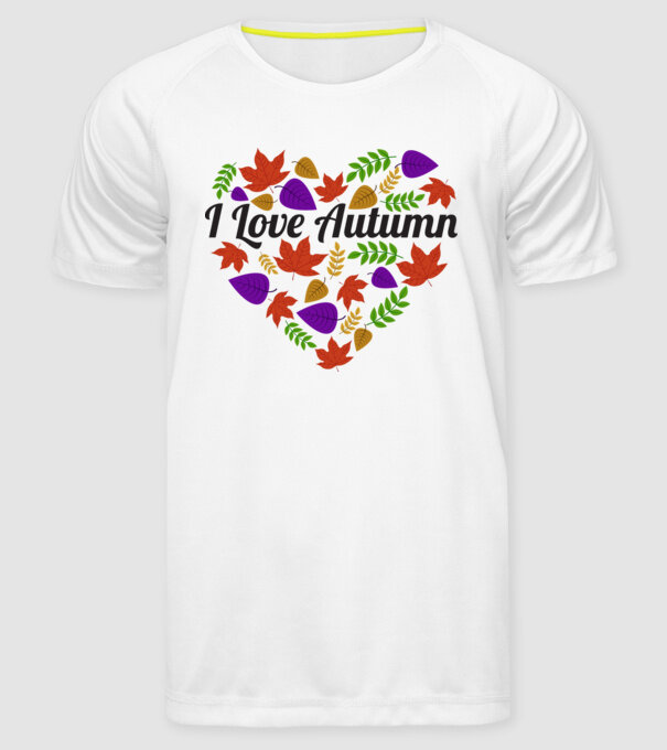 I love autumn model alb pe tricou